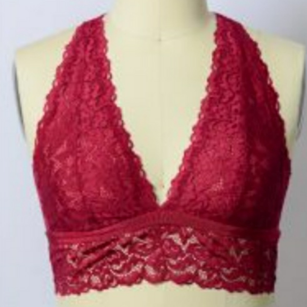 Burgundy Lace Racerback Bralette - Picture 2 of 4